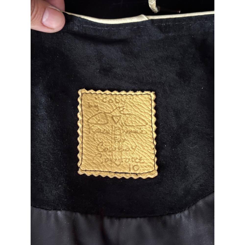 Handmade Suede Jacket Black Western Applique Tailored Vintage OOAK - Picture 16 of 16